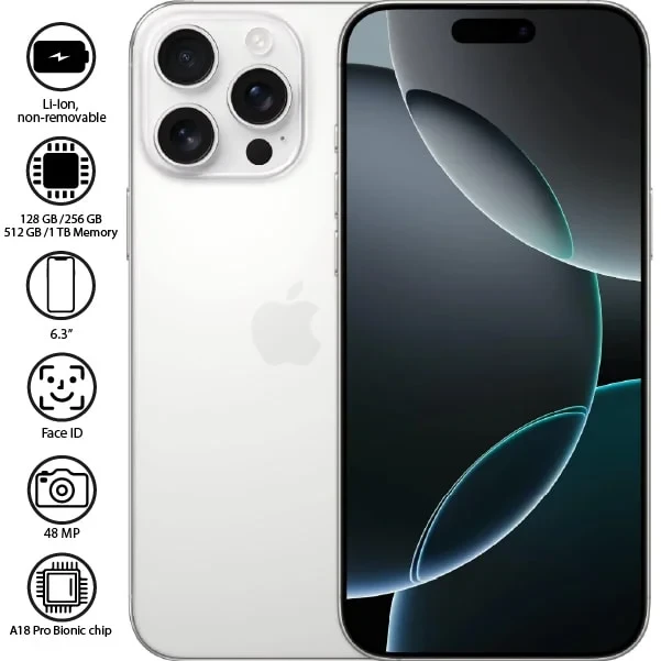 iphone 16 pro 128gb 256gb 512gb 1tb black light grey light peach white